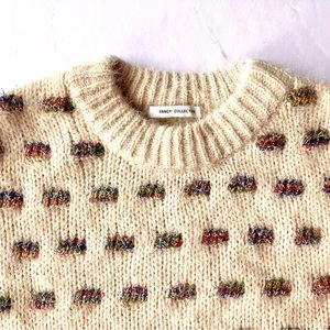 ZARA Knitwear Girl's Fancy Collection Metallic Sparkle Dot Sweater Size 9/10 NWT